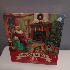 Vtg 1994 Gibson Jolly Old St. Nick Jigsaw Puzzle 550 Piece Christmas New Sealed